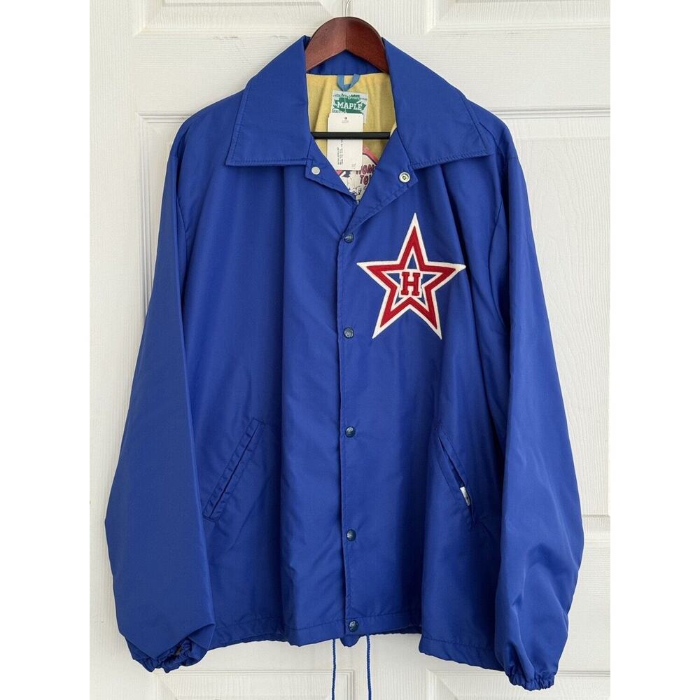 NEW Vtg Maple Athletic Blue Houston Astros Nylon Coat Jacket Sz XXL USA Union